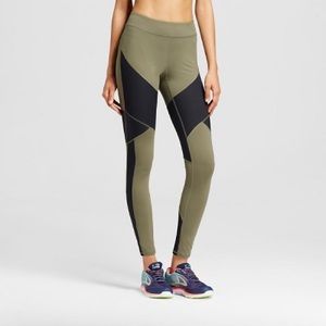 Black and army green leggings